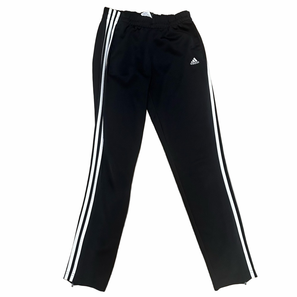 Adidas Kids Black and White Track Pants with Iconic Stripes